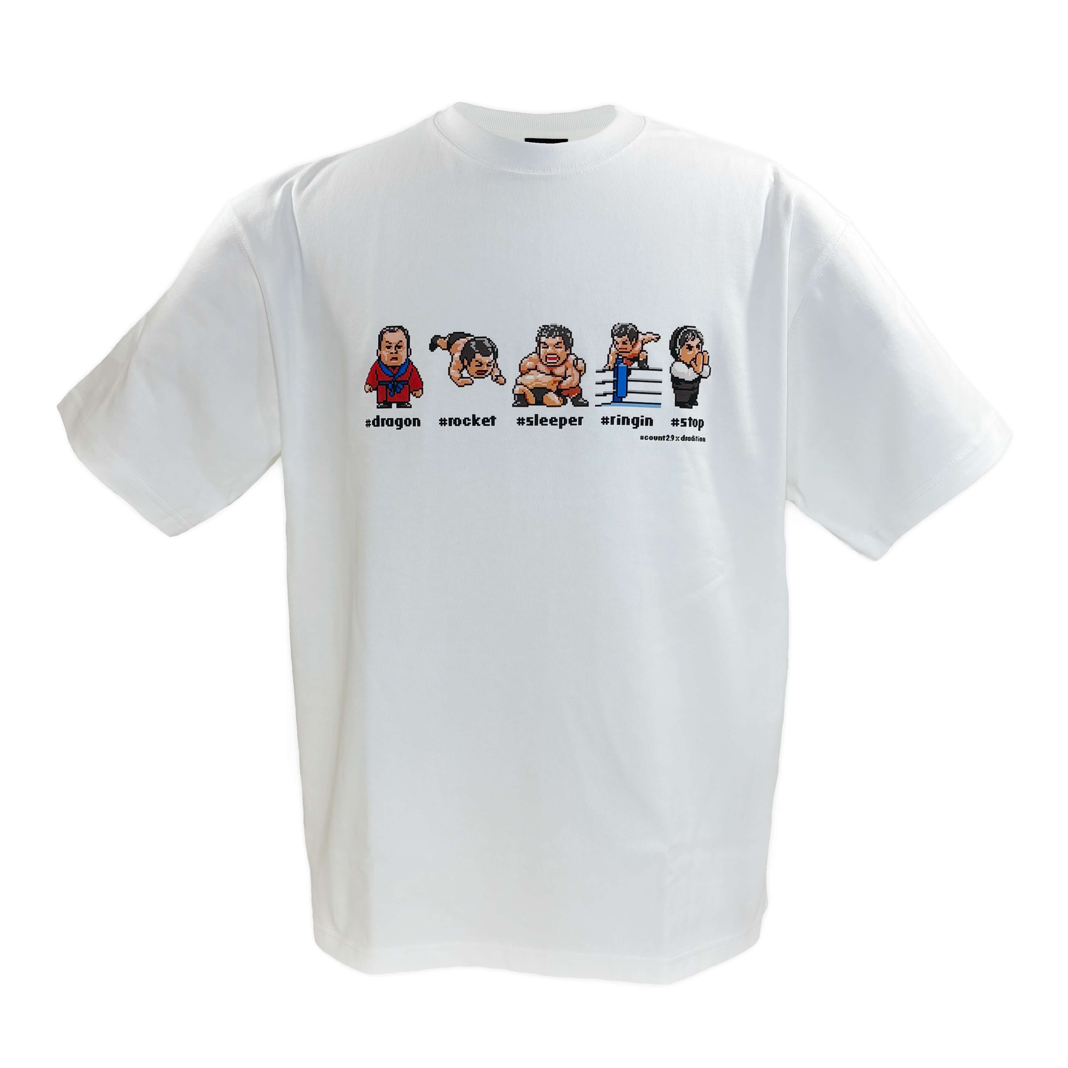 【メール便対応】藤波辰爾 ドットドラゴン Tシャツ (ホワイト) 新日本プロレス NJPW