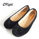 【Black Friday Sale! 10%OFF】 オキティ O'Kyti 正規輸入品 バレーシューズ ベルベットキルティングバレエシューズ ボアライニング フラットシューズ パンプス ルームシューズ 6500 LAZO レディース スペイン製 かわいく暖かバレーシューズ Okyti
