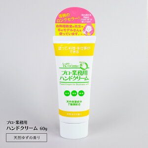 プロ業務用ハンドクリーム 60g 天然ゆずの香り 手荒れ 保湿 ハンドクリーム 水仕事 乾燥肌 さかむけ 敏感肌 ハンドケア 家事 洗い物 皿洗い 洗濯 洗濯物 水仕事 料理 手 女性手荒れに効く ひび割れ べたつかない 50代 メンズ