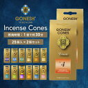 GONESH ガーネッシュ インセンスコーン 25個入 2個セット お香 コーンタイプ フレグランス コーン型 アロマ 線香 部屋 リラックス 癒し ヨガ 浄化 グッズ 香り 芳香 匂い インテリア おしゃれ ギフト