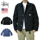 ステューシー カバーオール チョアコート STUSSY CANVAS CHORE JACKET / DENIM CHORE JACKETキャンバスジャケット デニムチョアジャケット メンズ ライトアウター ジャケット チョアジャケット 古着加工 ウォッシュ加工 ■品番 115588 115570