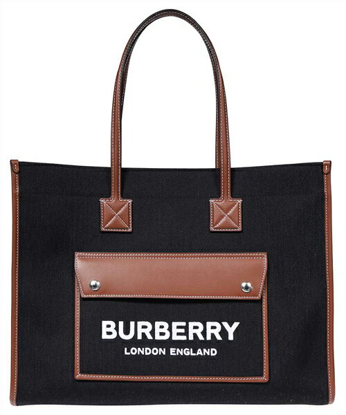 バーバリー マフラー（レディース） バーバリー トートバッグ 8055747 レディース ツートン ロゴ フレヤ ブラック BURBERRY