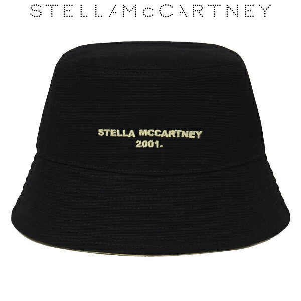 ステラマッカートニー バケットハット 900453WP0022 1074 ULTRA BLACK/BANANA レディース リバーシブル ロゴ刺繍 コットン 帽子 STELLA McCARTNEY