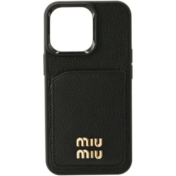 ミュウミュウ iPhoneケース 5ZH149 2DT7 F0002 レザー ロゴ カードホルダー付き iPhone13Proケース スマホケース MIU MIU