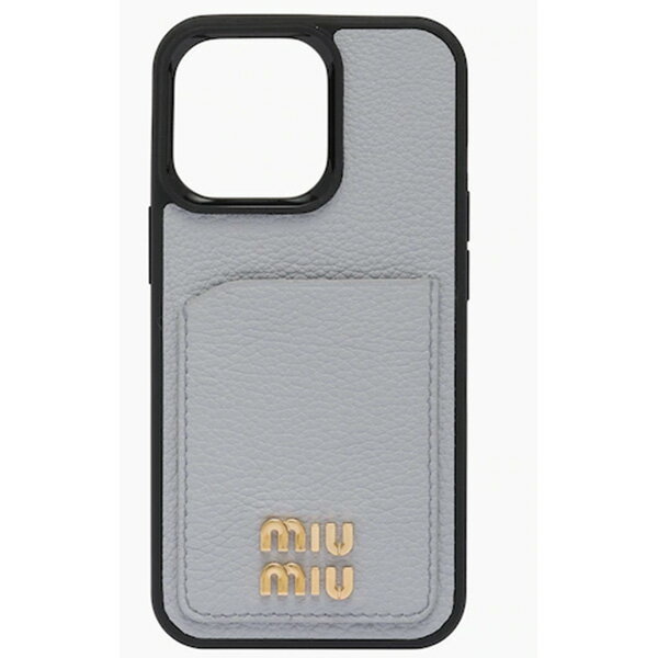 ミュウミュウ iPhoneケース 5ZH149 2DT7 F0591 レザー ロゴ カードホルダー付き iPhone13Proケース スマホケース MIU MI...