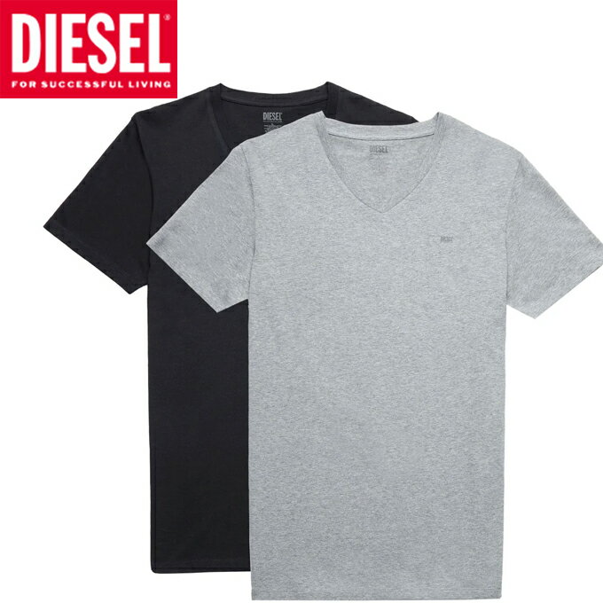 ディーゼル Tシャツ A05428-0LDAS-E4084 メンズ アンダーウェア Vネック 半袖 2枚セット DIESEL