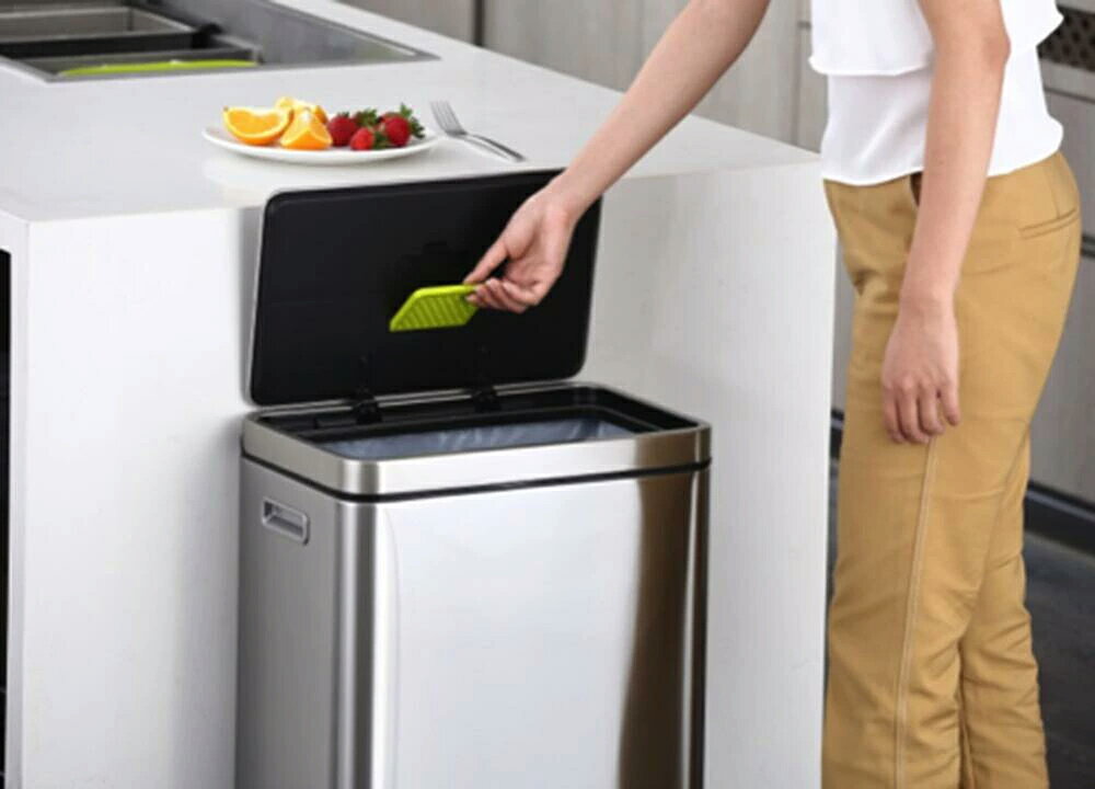 訳あり 傷あり エックスキューブステップビン 20L+20L EKO JAPAN ステンレス ソフトクローズ 分別 ゴミ箱 フタ付き シルバー ダストボックス EK9368 [3]