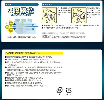 マスク50枚　不織布3層プリーツマスク 50枚　白　ホワイト　3層構造( ふつう 大人用 サイズ ) 立体プリーツ ウイルス PM2.5 花粉 風邪 飛沫ウィルス対策 30641