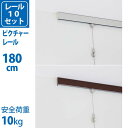 ピクチャーレール【レール10セット】180cm | 壁掛け フック 取り付け アートパネル 賃貸 壁 画鋲 壁掛けフック レールフック セット ピン 壁付け 金具 ウォール インテリア 吊り下げ 吊り金具 レール ワイヤー 壁面 アート 取付金具 取り付け金具 絵画 吊るす 雑貨