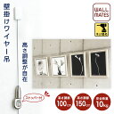 ウォールメイツ正規品【壁付け ワイヤーフック ストッパー付 長さ:100cm(1m)/150cm(1.5m)】ピクチャーレール のように 壁 に 飾る 壁掛け ...
