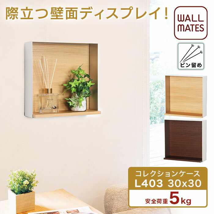 ウォールメイツ正規品【コレクションケース L403 30X30cm 2色】賃貸 OK 壁掛け ディスプレイラック！ 壁 に フィギュア ミニカー を 飾る おしゃれ な コレクション ボックス 石膏ボード の ピン 穴 目立たない 壁面収納 ※安全荷重:ピン5kg/ネジ10kg 日本製