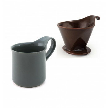 【暮らしラクラク応援セール】ZERO JAPAN(ゼロジャパン) ドリッパー＆カフェマグセット ドリッパートレイ付 DMZ-16 CBR/SGY【取り寄せ・返品不可商品】