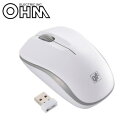 【暮らしラクラク応援セール】OHM 3ボタン ワイヤレス IR LED マウス ホワイト/グレー PC-SMWIM32 W【取り寄せ・返品不可商品】