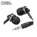 【暮らしラクラク応援セール】OHM ステレオイヤホン 1.2m ブラック EAR-0012【取り寄せ・返品不可商品】