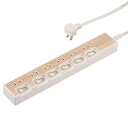 【暮らしラクラク応援セール】OHM 節電タップ 6個口 1.5m 木目調ホワイト HS-TP615WD-W【取り寄せ・返品不可商品】