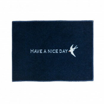 【暮らしラクラク応援セール】(クリーンテックス) デザインマット kahou HAVE A NICE DAY_navy 45×75cm【取り寄せ・返品不可商品】