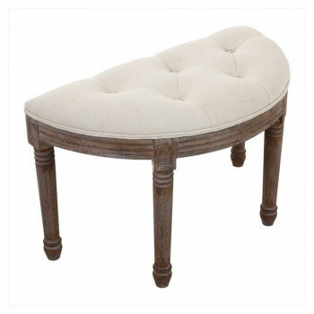 【暮らしラクラク応援セール】ヴィヴィアン ハーフムーンスツール リネンベージュ 17717ST-LB【取り寄せ・返品不可商品】