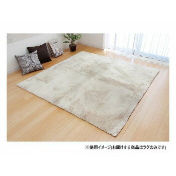 【暮らしラクラク応援セール】ソフトシャギー調ラグ 「ラルジュ」 2畳 アイボリー 約185×185cm 1280200141203【取り寄せ・返品不可商品】