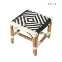 【暮らしラクラク応援セール】ラタン&PP スクエアスツール ブラック 10224860256【取り寄せ・返品不可商品】
