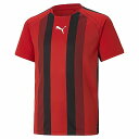 【取寄】 (PUMA) プーマ PMJ-705147-01 teamLIGA ストライプ ゲームシャツ JR (01)Puma Red-Puma Black-P...