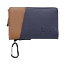 【暮らしラクラク応援セール】L.R.M 切り替え合皮ミドル財布 CMK-0574 ネイビー【取り寄せ・返品不可商品】