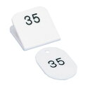 【暮らしラクラク応援セール】親子番号札 角型 1-50 ホワイト CT-3-1-W【取り寄せ・返品不可商品】