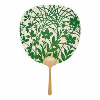 【暮らしラクラク応援セール】日本製(MADE IN JAPAN) うちわ すず風 (緑) 片面透かし 1154【取り寄せ・..