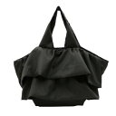 【暮らしラクラク応援セール】フレンズヒル フリルマルシェバッグ ソリッドフリル ブラック YW-297-340【取り寄せ・返品不可商品】