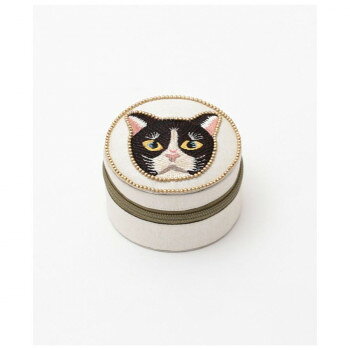 【暮らしラクラク応援セール】東京かんかん キャット刺繍ラウンドケース ブラック M42-2712BK【取り寄せ・返品不可商品】