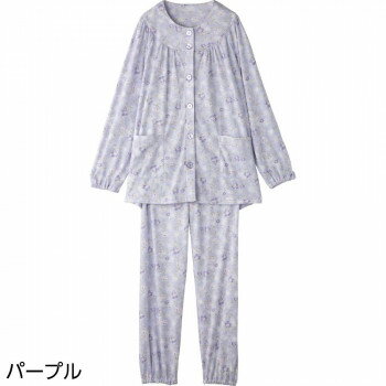 【暮らしラクラク応援セール】ケアファッション ワンタッチパジャマ(婦人) パープル S 9798024【取り寄せ・返品不可商品】
