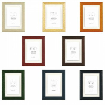 【暮らしラクラク応援セール】A.P.J. フォトフレーム ステインフレーム キャビネ マット付　ブルー・29971128【取り寄せ・返品不可商品】