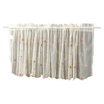 【暮らしラクラク応援セール】ローズ柄 チュールレース カフェカーテン 45×150cm QSI-3020/45【取り寄せ・返品不可商品】