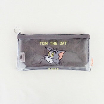 【暮らしラクラク応援セール】トムとジェリー クリアフラットポーチ グレー F248115-12【取り寄せ・返品不可商品】