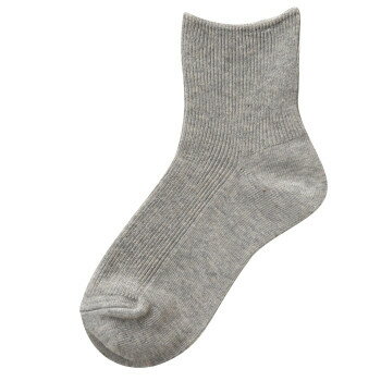 【暮らしラクラク応援セール】神戸生絲　コベス　婦人オーガニックコットンやわらか足口リブソックス22-25cm 3223 グレー【取り寄せ・返品不可商品】(4)
