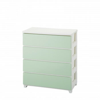 【暮らしラクラク応援セール】カラースタイルチェスト　ワイド4段　CO-ST-W4　ホワイトグリーン・WHGR【取り寄せ・返品不可商品】
