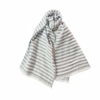 【暮らしラクラク応援セール】成願 冷感ストール ボーダー ストール GY CMBD-400【取り寄せ・返品不可商品】