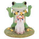 【暮らしラクラク応援セール】ティーライフ コポー 置物 ミドル 花畑であそぶカエルとうさぎ 621549【取り寄せ・返品不可商品】