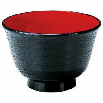 【暮らしラクラク応援セール】福井クラフト　ろくろ目汁椀中Φ104 黒内朱 51402040【取り寄せ・返品不可..