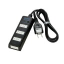 【暮らしラクラク応援セール】ELPA 耐雷サージ機能付コード付タップ 4個口1m ブラック WBT-4010SBN(BK)【取り寄せ・返品不可商品】