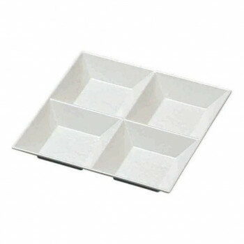 【暮らしラクラク応援セール】220スクエアプレート四ッ仕切　ホワイトアクア(裏白塗)　55011795【取り寄せ・返品不可商品】