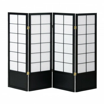 【暮らしラクラク応援セール】弘益(KOEKI) UTILITY 和風衝立4連 ブラック 高さ1200mm JPS1204BK【取り寄せ・返品不可商品】