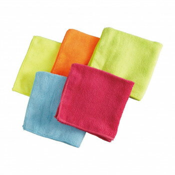 【暮らしラクラク応援セール】ナニワインターナショナル マイクロファイバークロス5色セット SC-1712 4388-068【取り寄せ・返品不可商品】