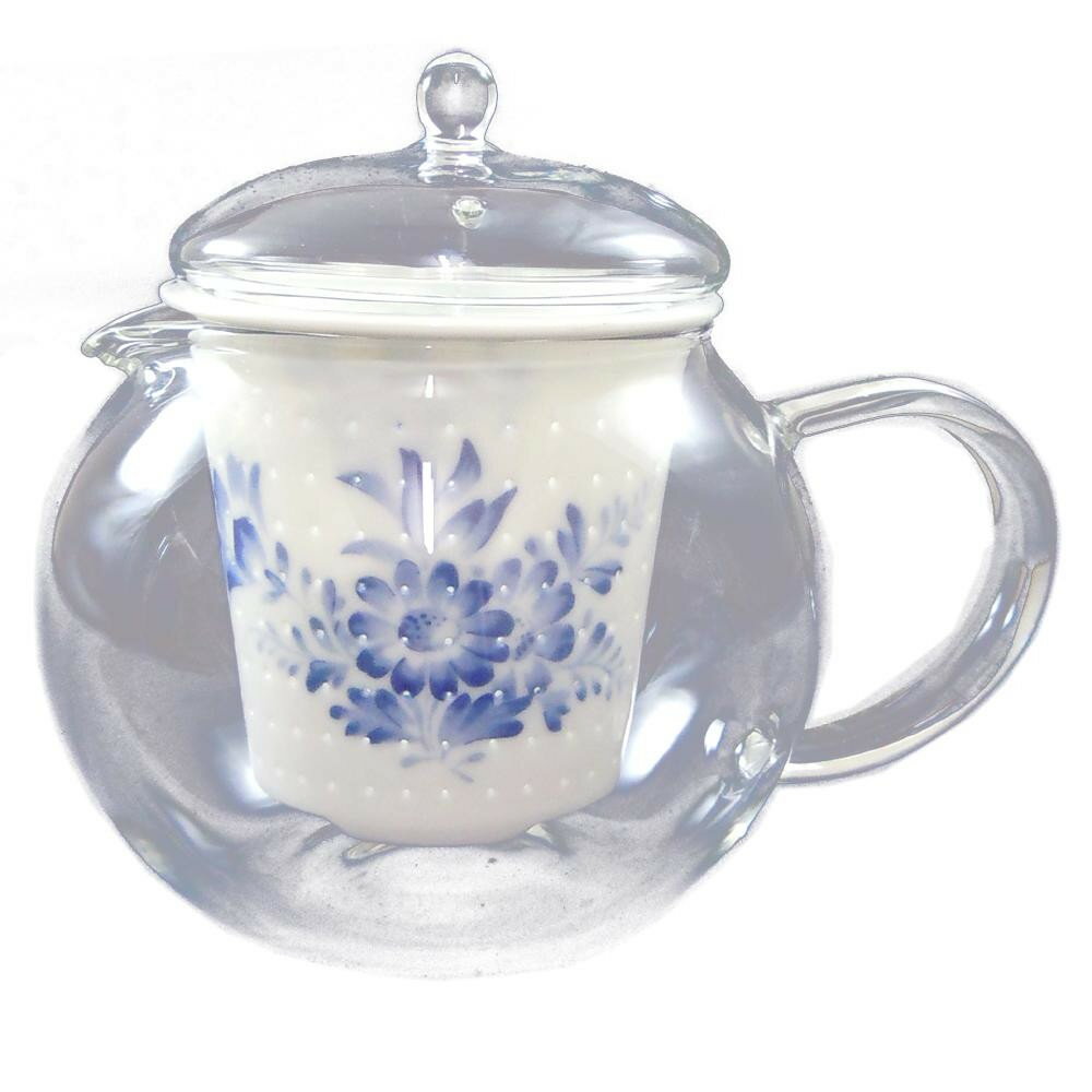 【暮らしラクラク応援セール】有田焼 セランドグラス おしゃれポット 青華 500cc FC-550C【取り寄せ・返品不可商品】