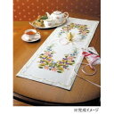 【暮らしラクラク応援セール】ししゅうキット 1190(オフホワイト) ワイルドローズのテーブルセンター【取り寄せ・返品不可商品】