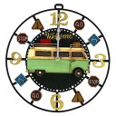 【暮らしラクラク応援セール】ブリキclock 掛け時計 bus 43171【取り寄せ・返品不可商品】
