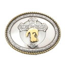 【暮らしラクラク応援セール】トロフィースタイルバックル カウボーイクロス ニッケル&ゴールド 1ヶ PI7604-01【取り寄せ・返品不可商品】