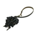 【暮らしラクラク応援セール】完成品 ツイストフラワーシリーズ 革ひも付きバッグチャーム 黒 1ヶ Pitem059-05【取り寄せ・返品不可商品】