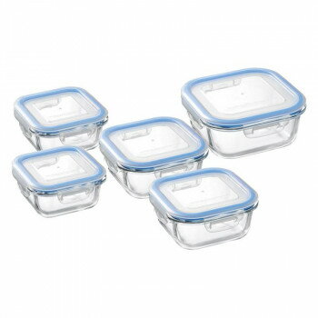 【暮らしラクラク応援セール】レッシュ 耐熱ガラス容器5点セット ME-7399 1034326【取り寄せ・返品不可商品】