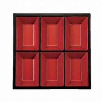 【暮らしラクラク応援セール】福井クラフト　8.5寸ABS六ッ仕切 朱天黒(裏黒) 23025550【取り寄せ・返品..