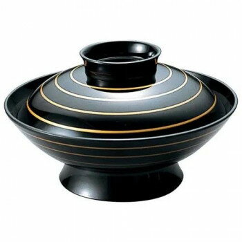 【暮らしラクラク応援セール】福井クラフト　5.5寸御殿型煮物椀　黒金ライン 12025440【取り寄せ・返品..